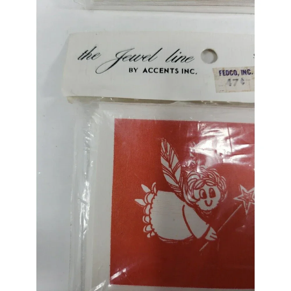 Vintage Christmas Holiday Party Invitations Jewel Line by Accents Lot of 2 Angel